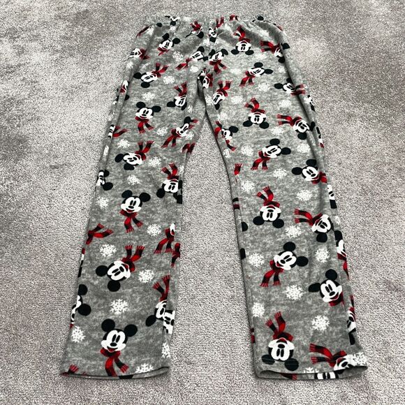 Disney Mickey Mouse Plush Pajama Pants Mens Medium Multi Printed Holiday 32x31 - Picture 1 of 10